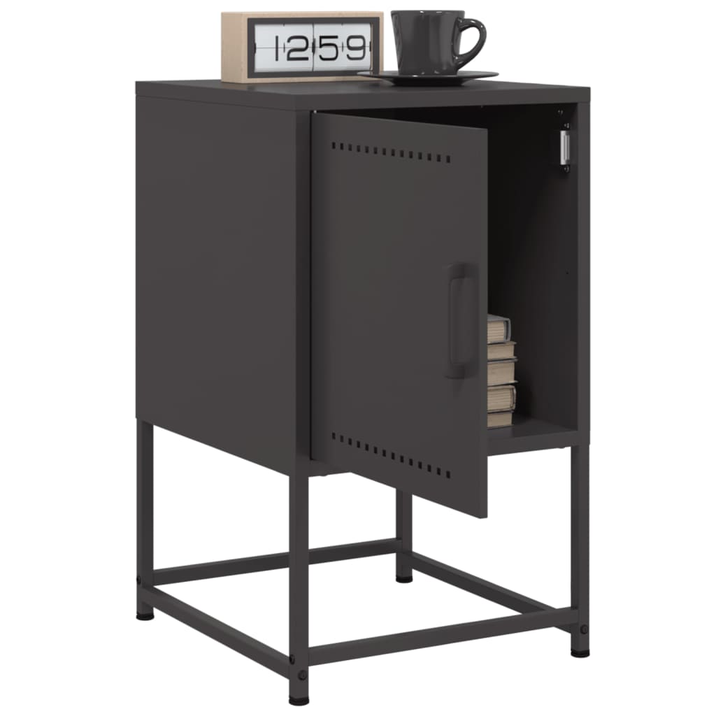 vidaXL Bedside Cabinets 2 pcs Black 36x39x60.5 cm Steel 4