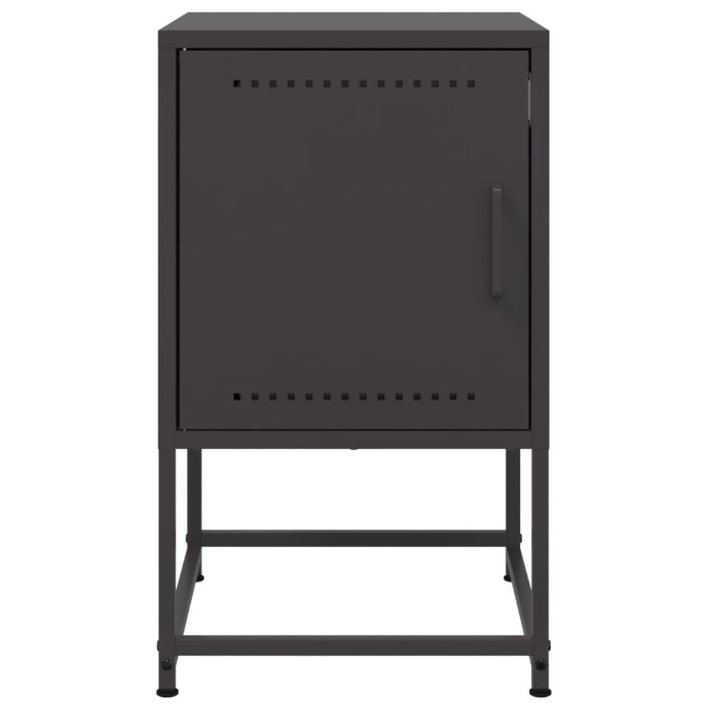 vidaXL Bedside Cabinets 2 pcs Black 36x39x60.5 cm Steel 5