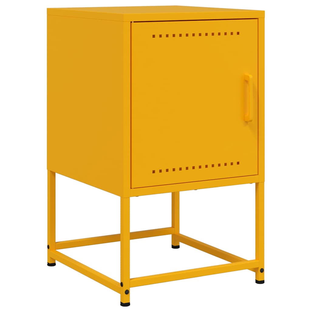 vidaXL Bedside Cabinet Mustard Yellow 36x39x60.5 cm Steel 2