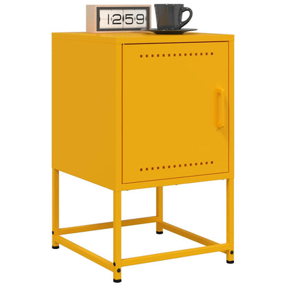 vidaXL Bedside Cabinet Mustard Yellow 36x39x60.5 cm Steel 5