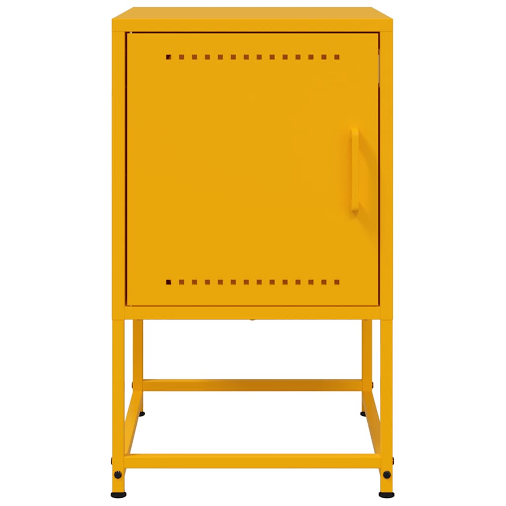 vidaXL Bedside Cabinet Mustard Yellow 36x39x60.5 cm Steel 6
