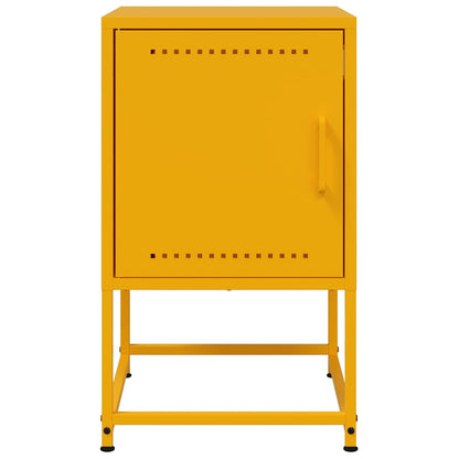 vidaXL Bedside Cabinet Mustard Yellow 36x39x60.5 cm Steel 6