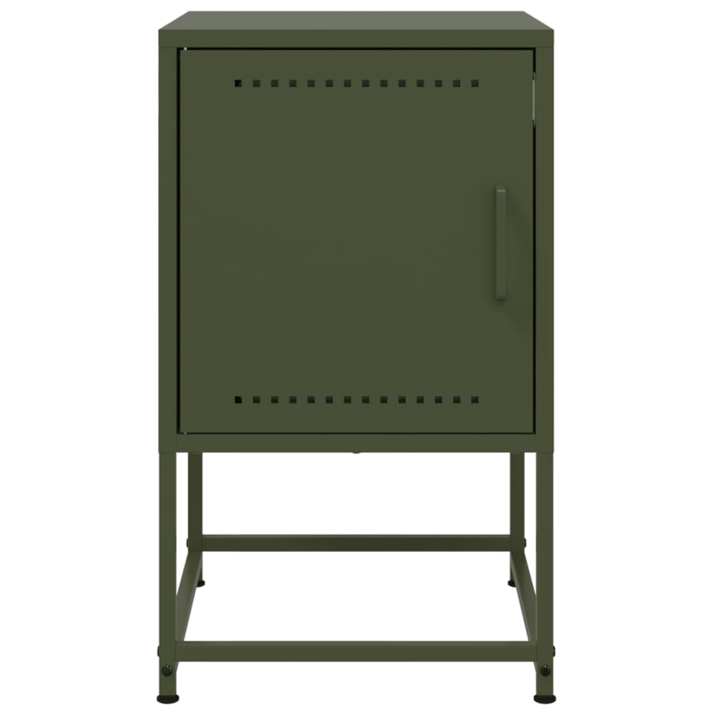vidaXL Bedside Cabinets 2 pcs Olive Green 36x39x60.5 cm Steel 5