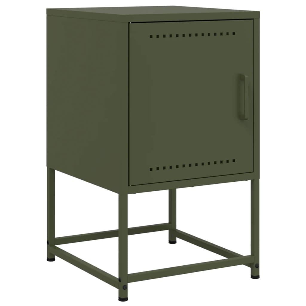 vidaXL Bedside Cabinets 2 pcs Olive Green 36x39x60.5 cm Steel 6
