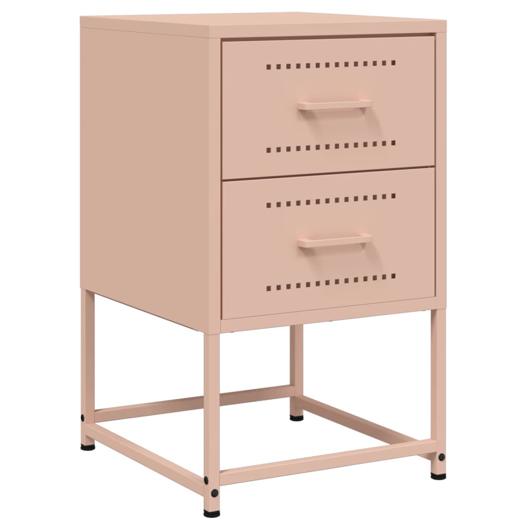 vidaXL Bedside Cabinet Pink 36x39x60.5 cm Steel 2