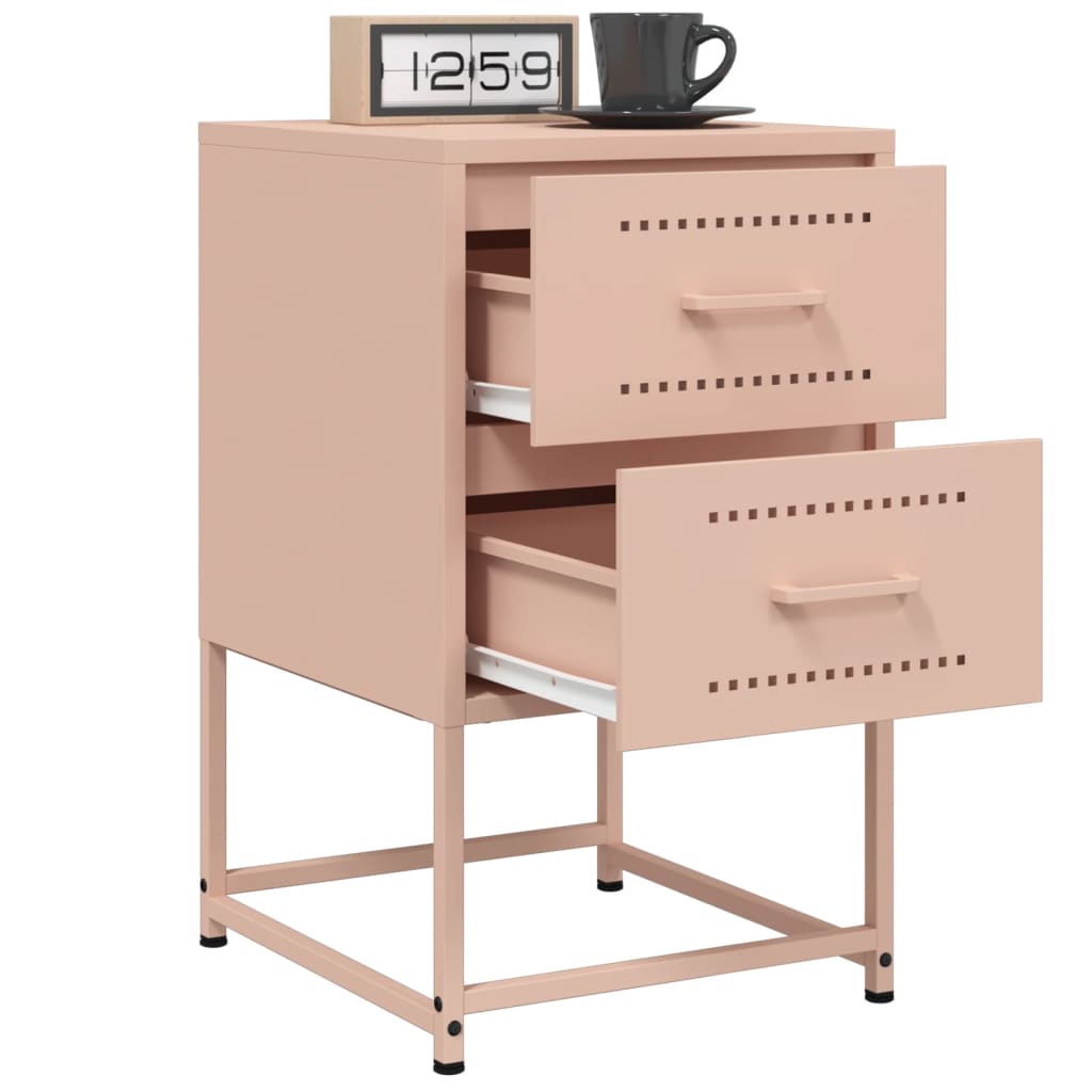 vidaXL Bedside Cabinet Pink 36x39x60.5 cm Steel 4