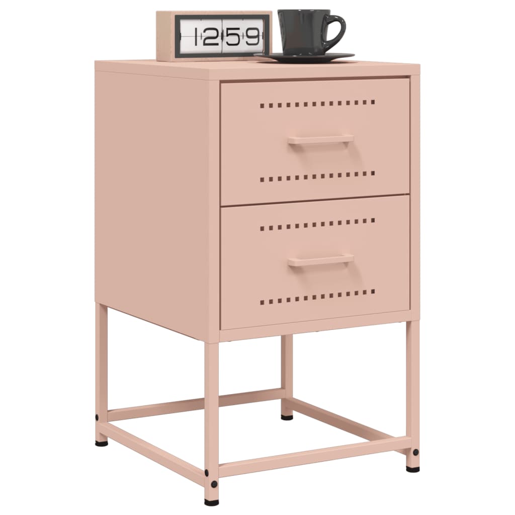 vidaXL Bedside Cabinet Pink 36x39x60.5 cm Steel 5