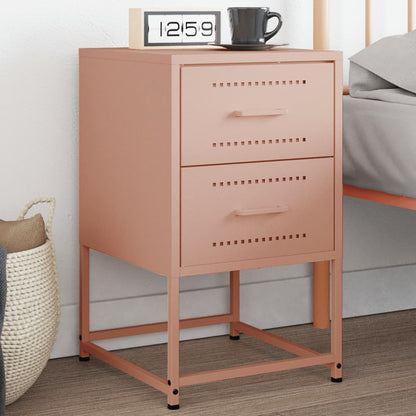 vidaXL Bedside Cabinet Pink 36x39x60.5 cm Steel 1