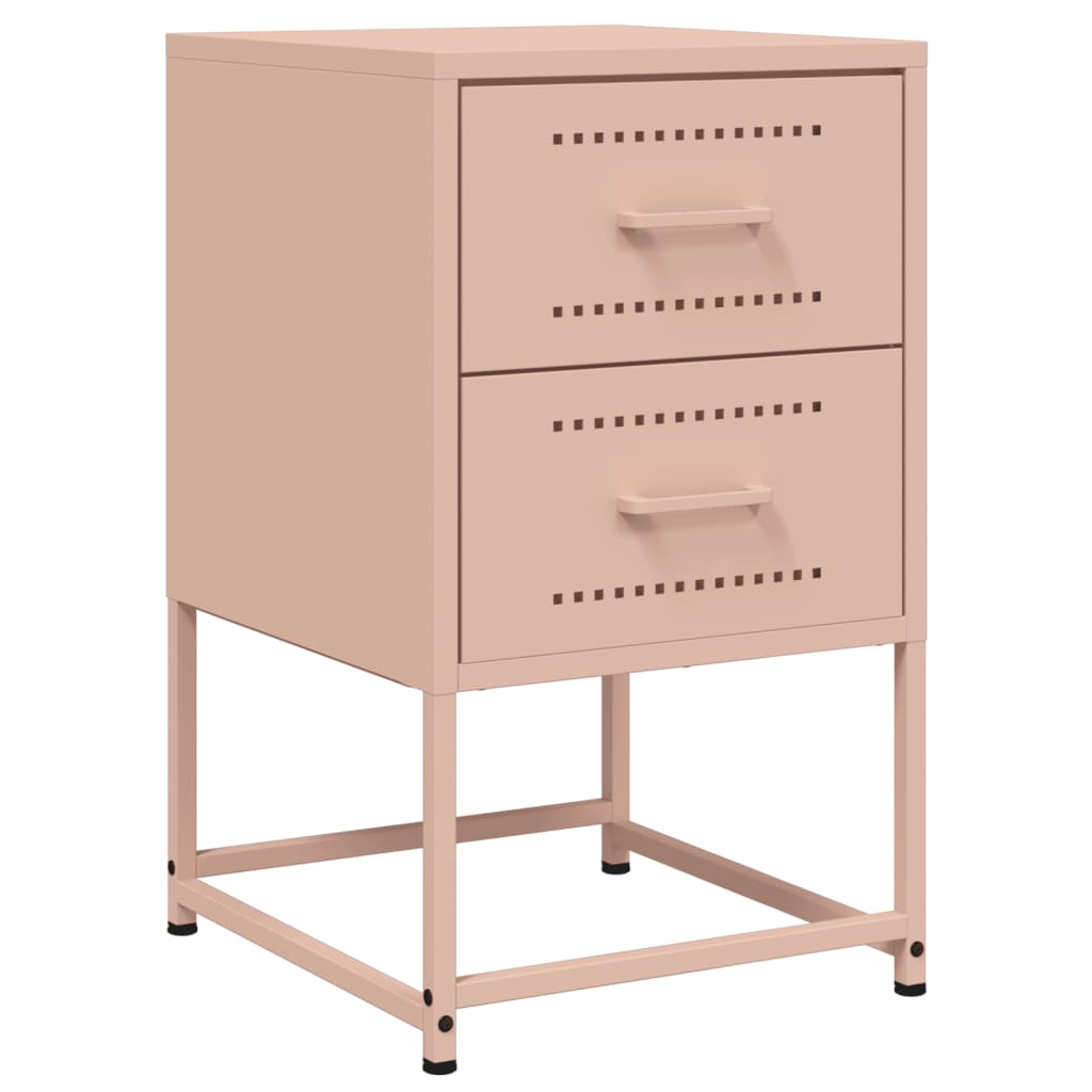 vidaXL Bedside Cabinets 2 pcs Pink 36x39x60.5 cm Steel 5