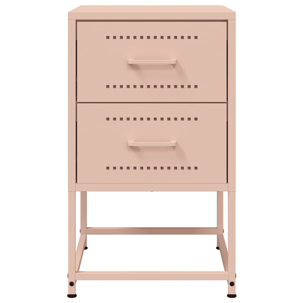 vidaXL Bedside Cabinets 2 pcs Pink 36x39x60.5 cm Steel 6