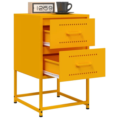 vidaXL Bedside Cabinet Mustard Yellow 36x39x60.5 cm Steel 5