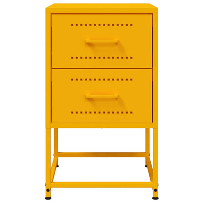 vidaXL Bedside Cabinet Mustard Yellow 36x39x60.5 cm Steel 6