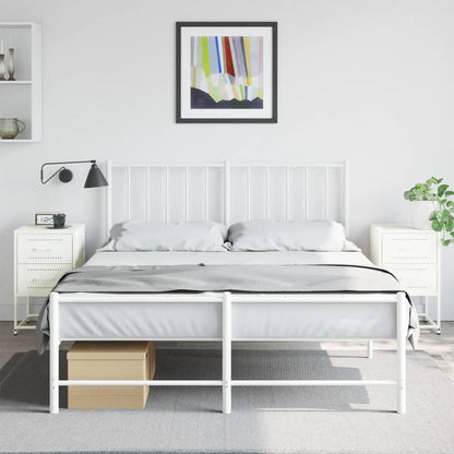 vidaXL Bedside Cabinets 2 pcs White 36x39x60.5 cm Steel 3