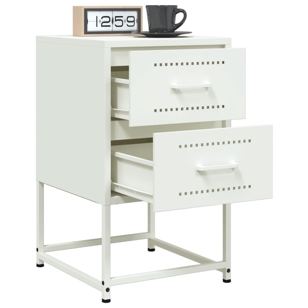 vidaXL Bedside Cabinets 2 pcs White 36x39x60.5 cm Steel 4
