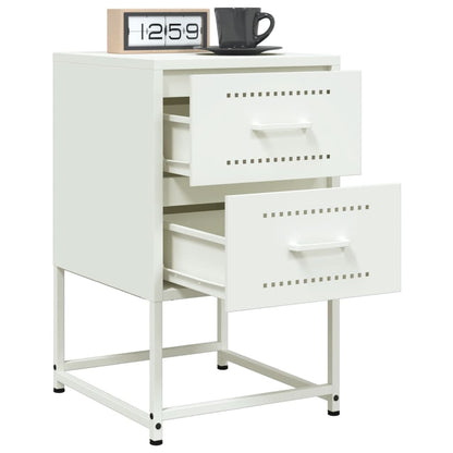 vidaXL Bedside Cabinets 2 pcs White 36x39x60.5 cm Steel 4