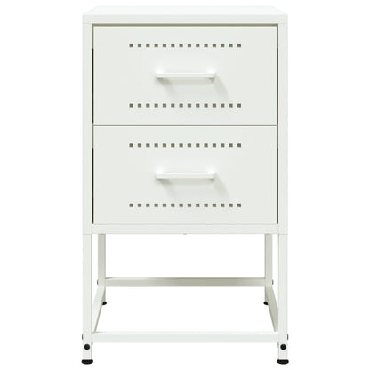 vidaXL Bedside Cabinets 2 pcs White 36x39x60.5 cm Steel 5