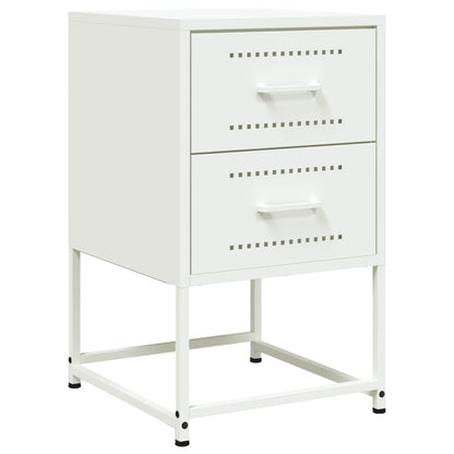vidaXL Bedside Cabinets 2 pcs White 36x39x60.5 cm Steel 6