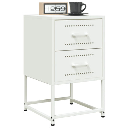 vidaXL Bedside Cabinets 2 pcs White 36x39x60.5 cm Steel 1