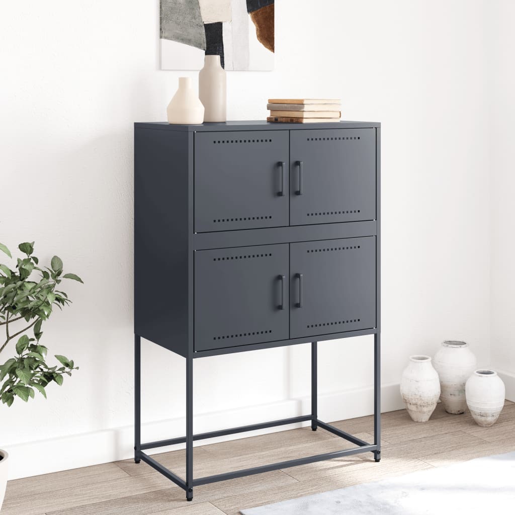 vidaXL Sideboard Anthracite 68.5x38.5x107 cm Steel 3