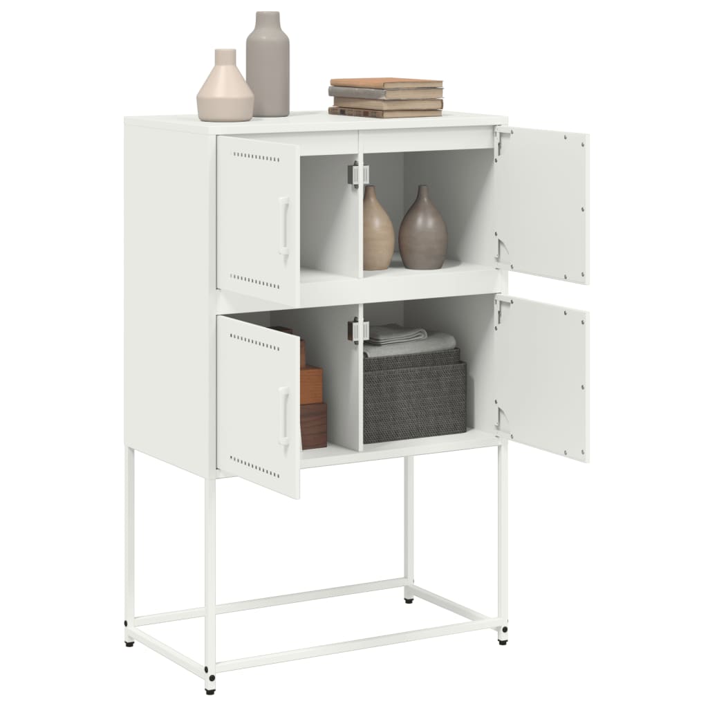 vidaXL Sideboard White 68.5x38.5x107 cm Steel 5