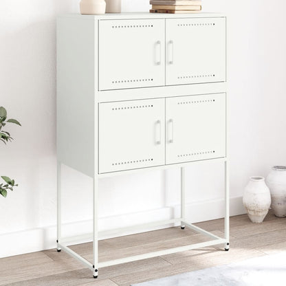 vidaXL Sideboard White 68.5x38.5x107 cm Steel 1
