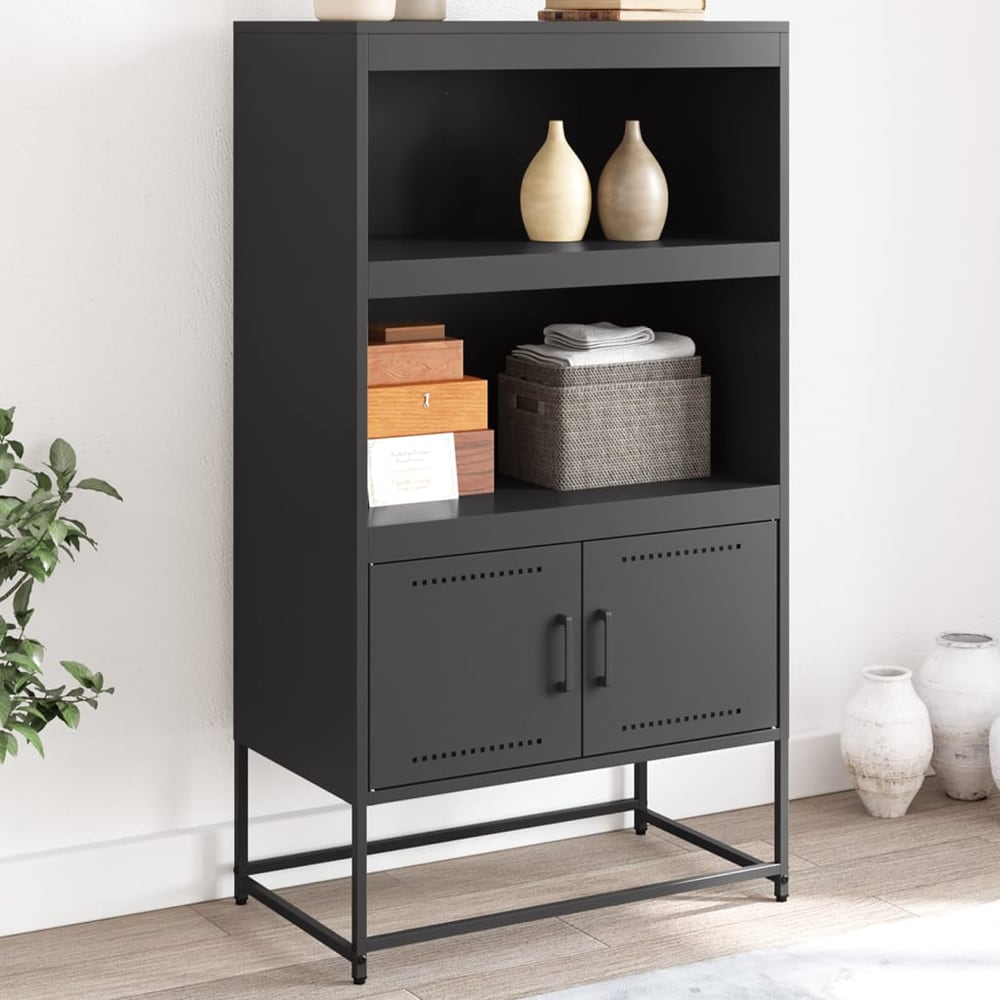 Highboard 68,5x38,5x123,5 cm Steel Black