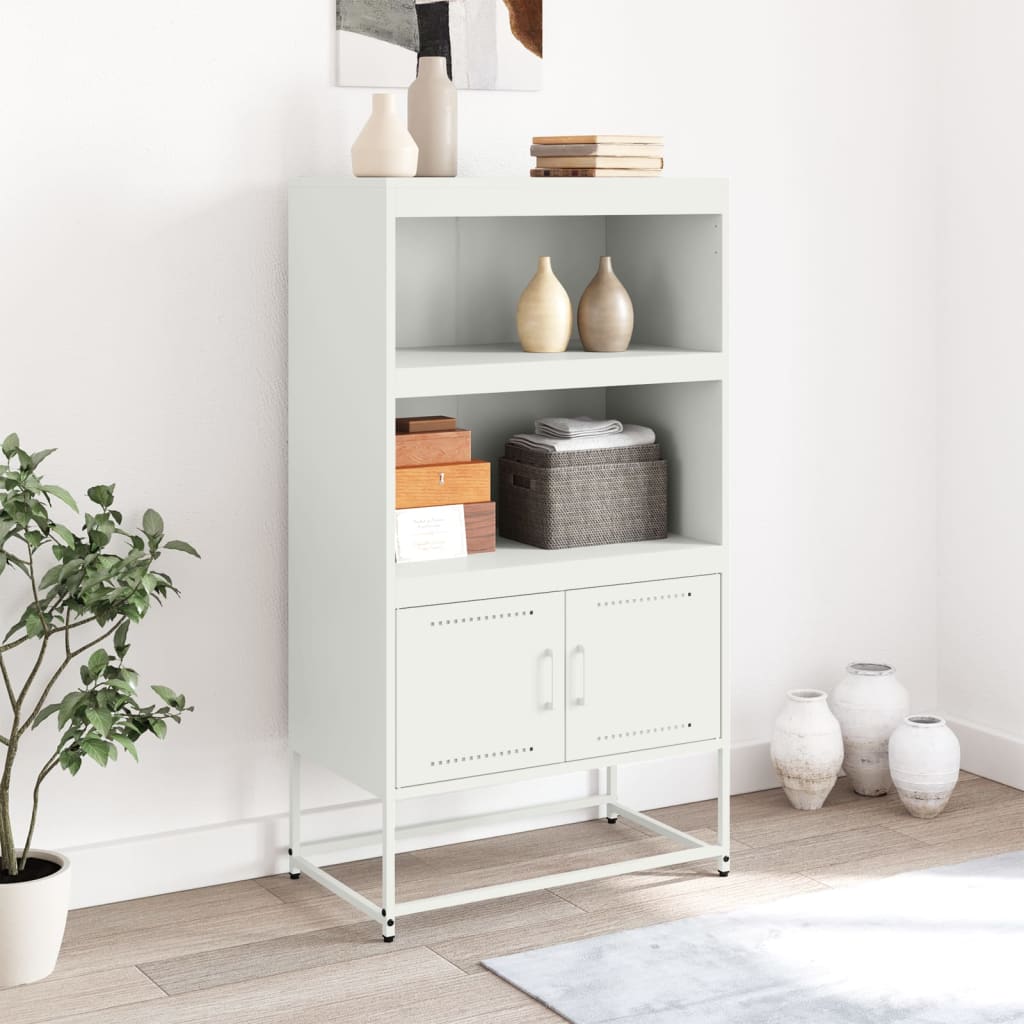 vidaXL Highboard White 68.5x38.5x123.5 cm Steel 3