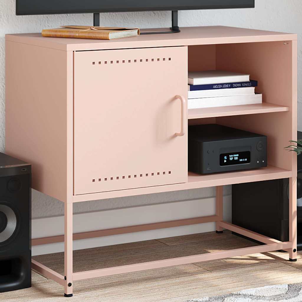 vidaXL TV Cabinet Pink 68x39x60.5 cm Steel 1