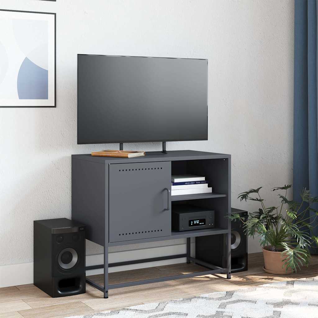 vidaXL TV Cabinet Anthracite 68x39x60.5 cm Steel 3