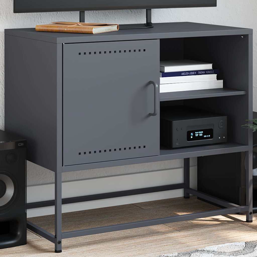 vidaXL TV Cabinet Anthracite 68x39x60.5 cm Steel 1