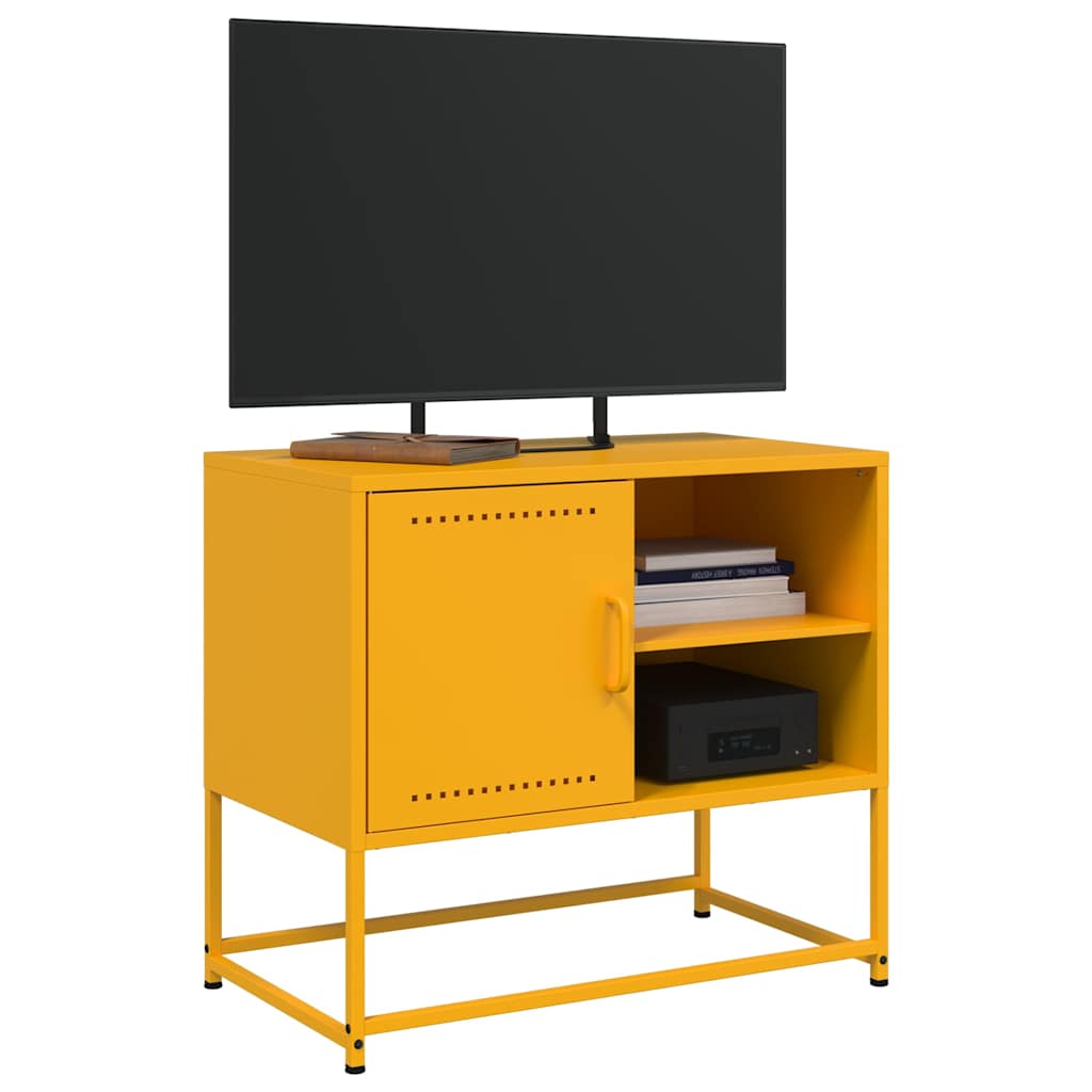 vidaXL TV Cabinet Mustard Yellow 68x39x60.5 cm Steel 5
