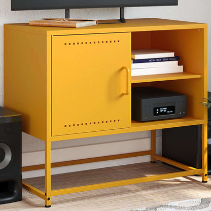 vidaXL TV Cabinet Mustard Yellow 68x39x60.5 cm Steel 1