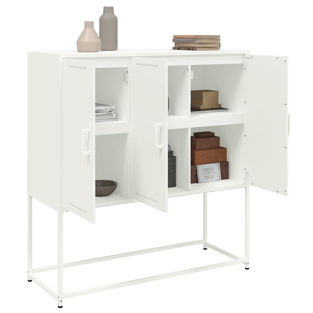 vidaXL Highboard White 100.5x39x107 cm Steel 4