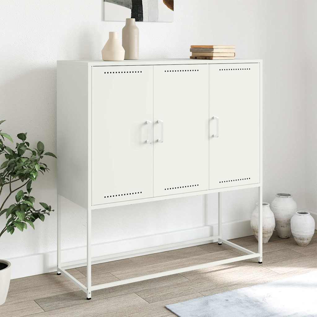 vidaXL Highboard White 100.5x39x107 cm Steel 1
