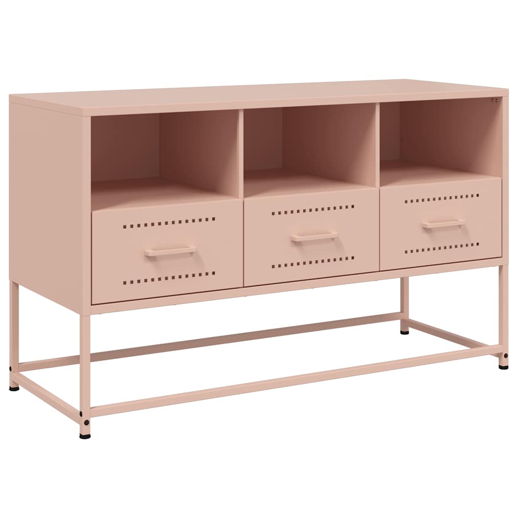 vidaXL TV Cabinet Pink 100.5x39x60.5 cm Steel 2