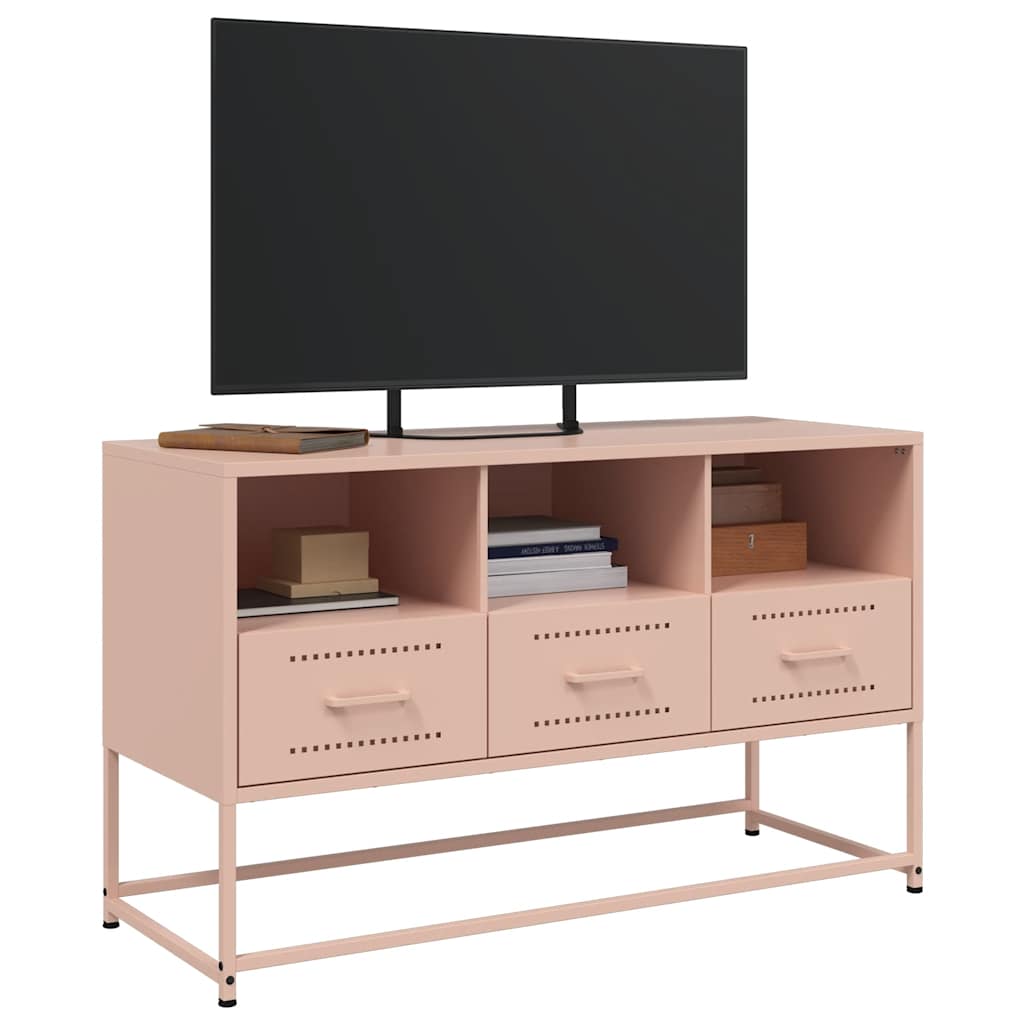 vidaXL TV Cabinet Pink 100.5x39x60.5 cm Steel 4