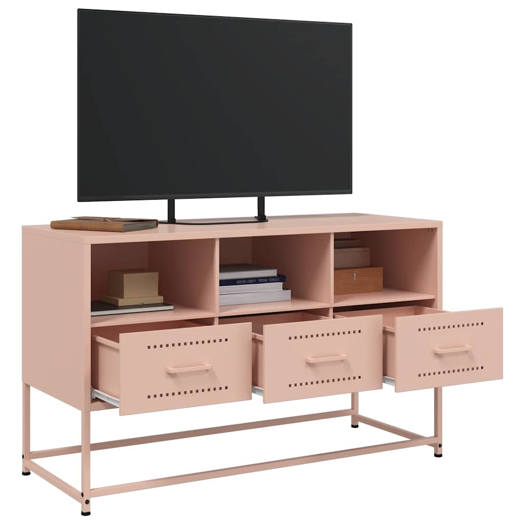 vidaXL TV Cabinet Pink 100.5x39x60.5 cm Steel 5