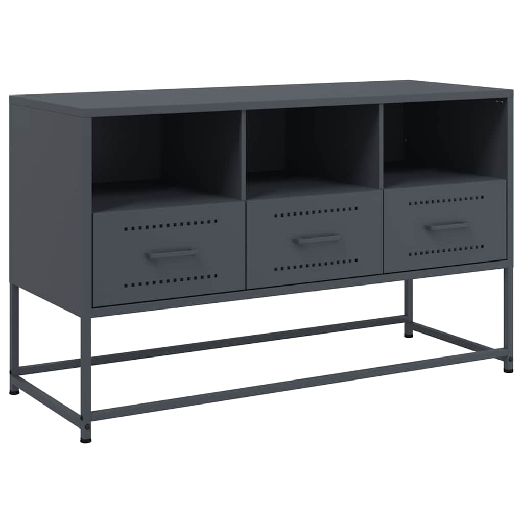 vidaXL TV Cabinet Anthracite 100.5x39x60.5 cm Steel 2