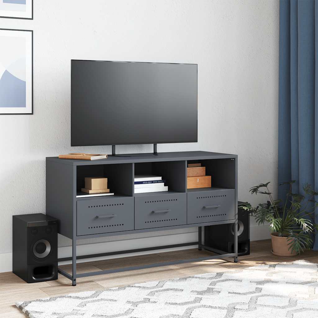 vidaXL TV Cabinet Anthracite 100.5x39x60.5 cm Steel 3