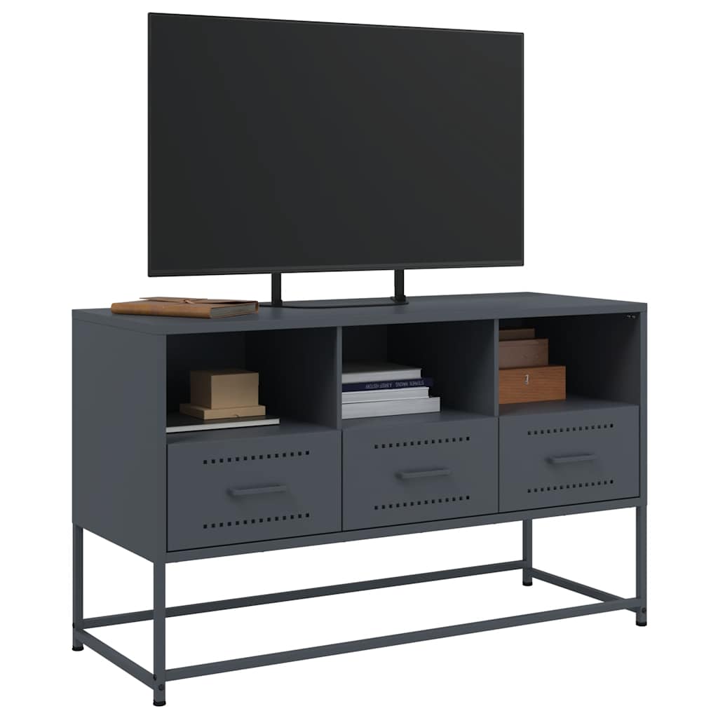 vidaXL TV Cabinet Anthracite 100.5x39x60.5 cm Steel 4
