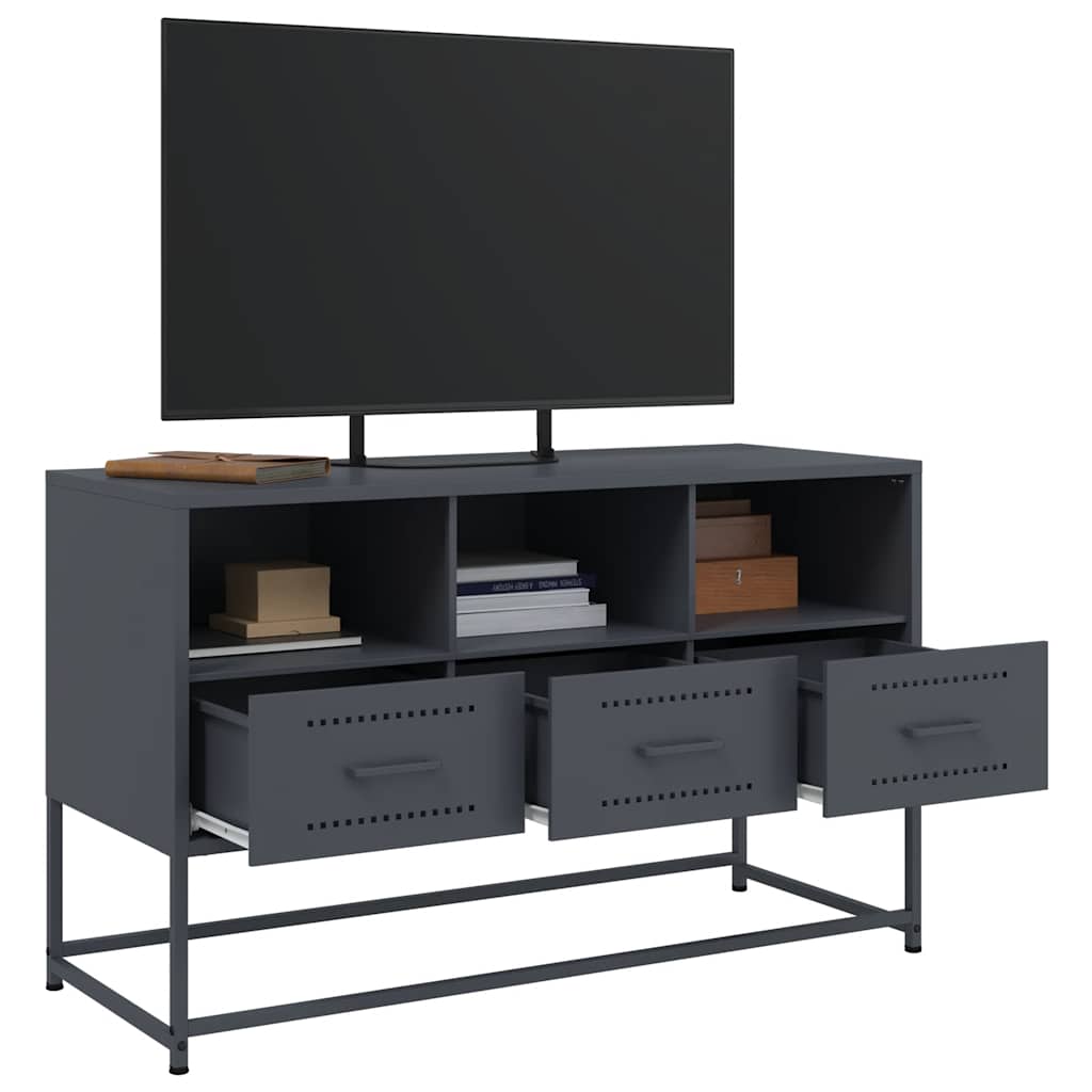 vidaXL TV Cabinet Anthracite 100.5x39x60.5 cm Steel 5