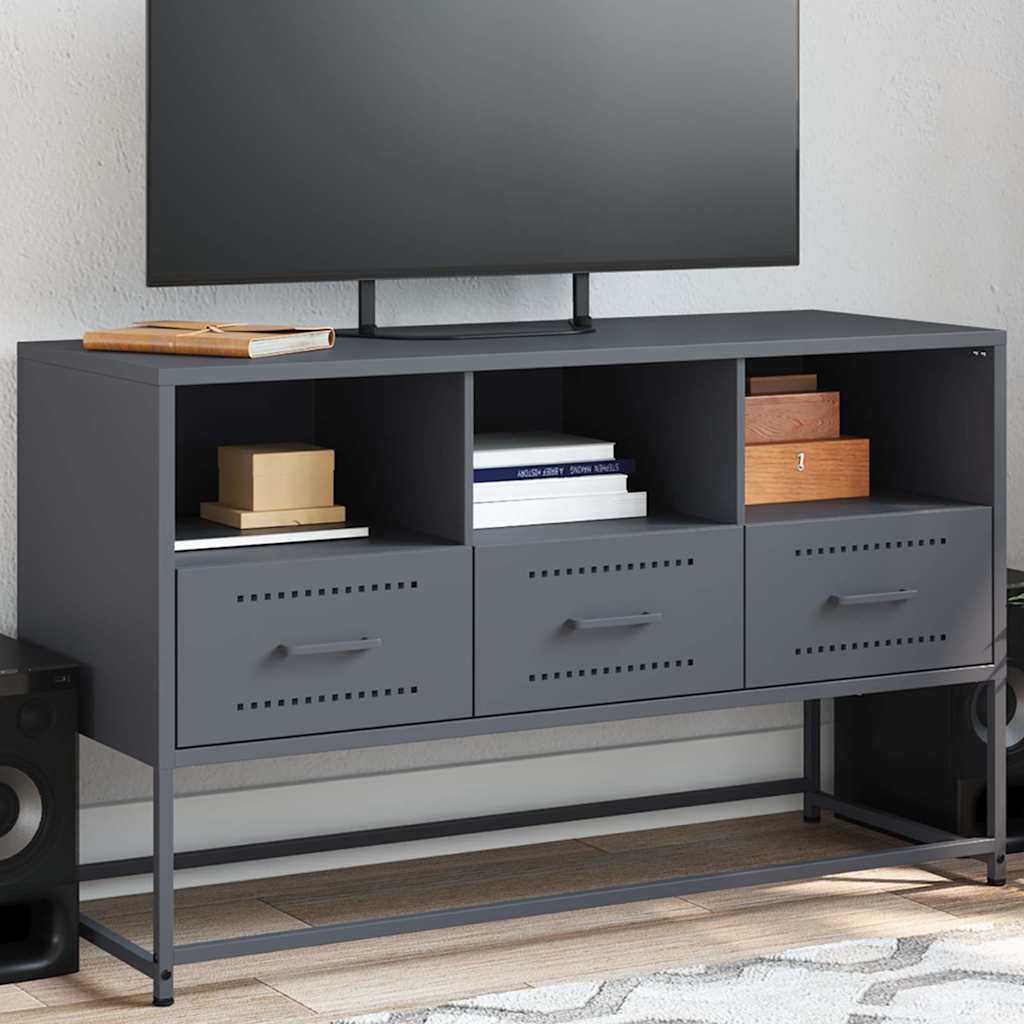 vidaXL TV Cabinet Anthracite 100.5x39x60.5 cm Steel 1