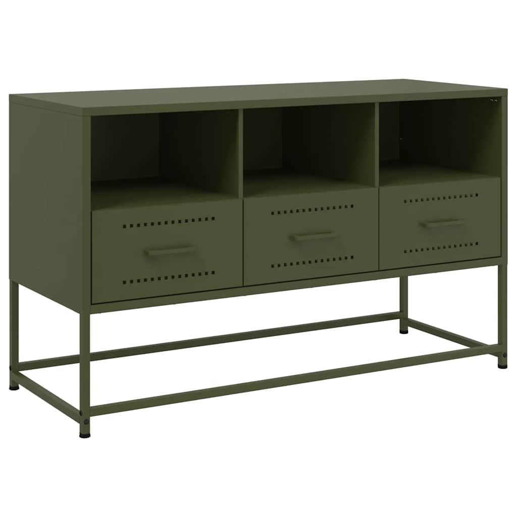 vidaXL TV Cabinet Olive Green 100.5x39x60.5 cm Steel 2