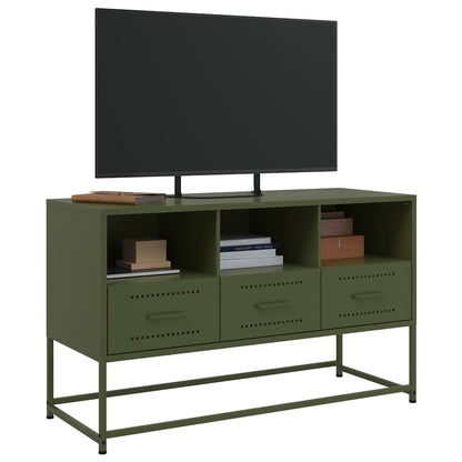 vidaXL TV Cabinet Olive Green 100.5x39x60.5 cm Steel 4