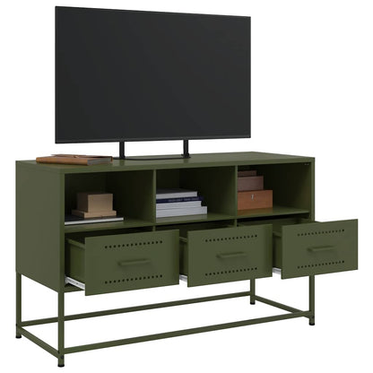 vidaXL TV Cabinet Olive Green 100.5x39x60.5 cm Steel 5