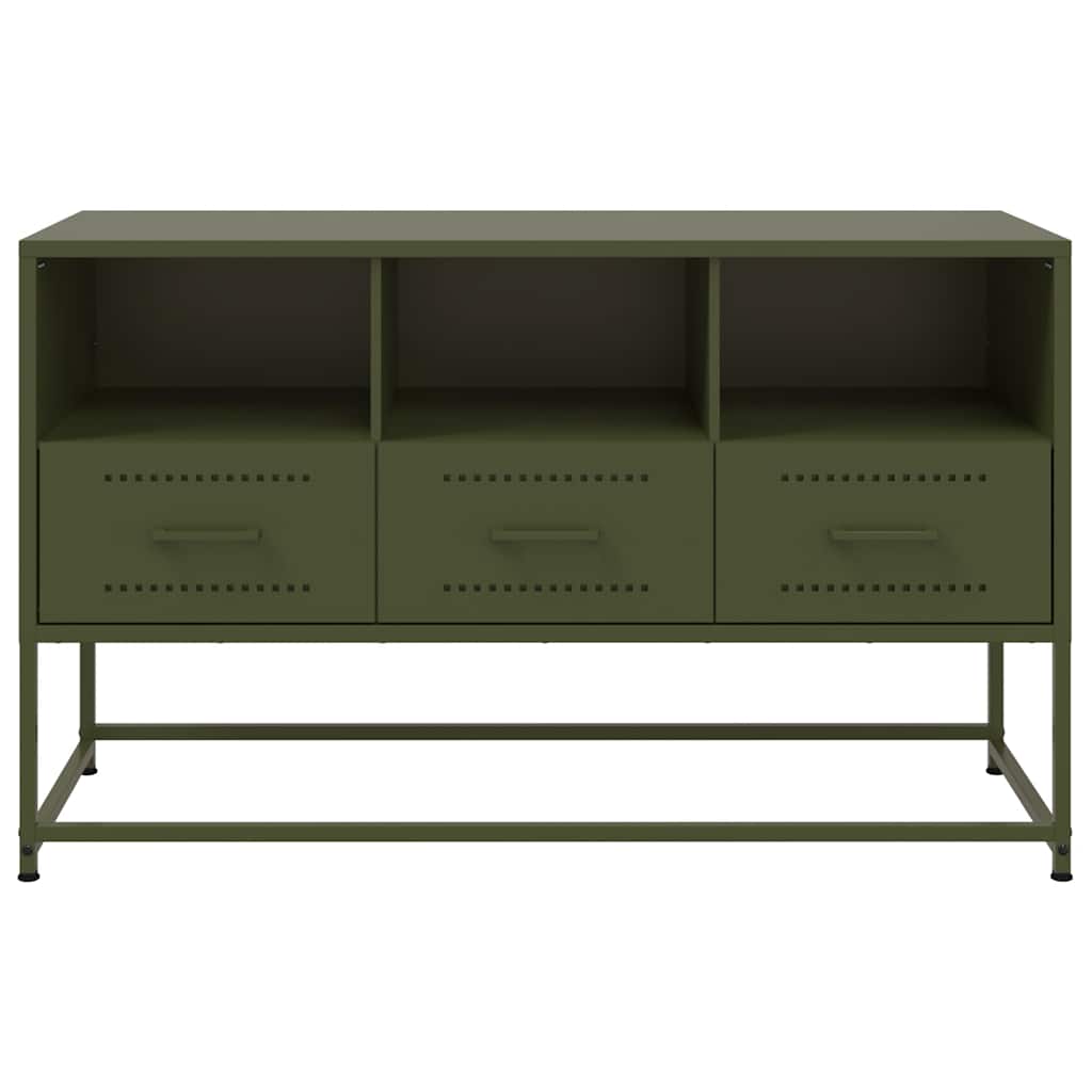 vidaXL TV Cabinet Olive Green 100.5x39x60.5 cm Steel 6
