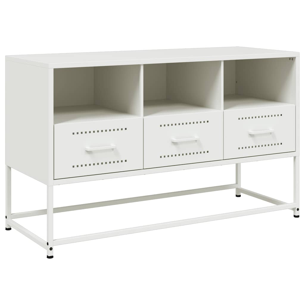 vidaXL TV Cabinet White 100.5x39x60.5 cm Steel 2