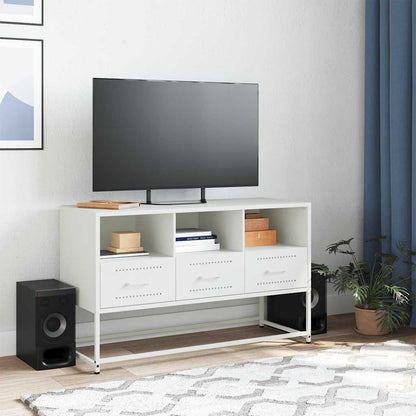 vidaXL TV Cabinet White 100.5x39x60.5 cm Steel 3