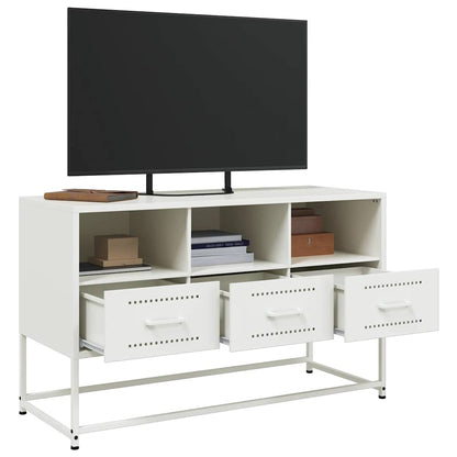 vidaXL TV Cabinet White 100.5x39x60.5 cm Steel 5