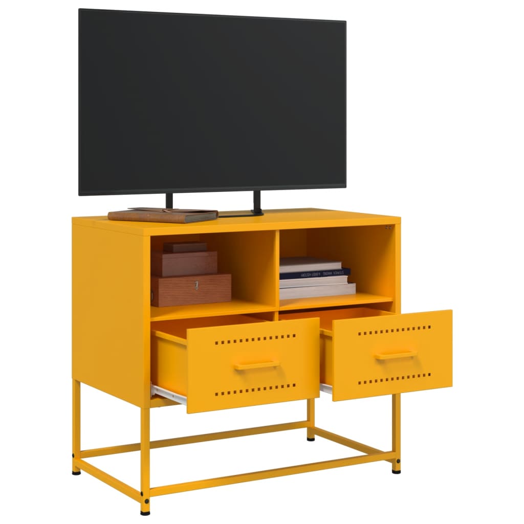 vidaXL TV Cabinet Mustard Yellow 68x39x60.5 cm Steel 4